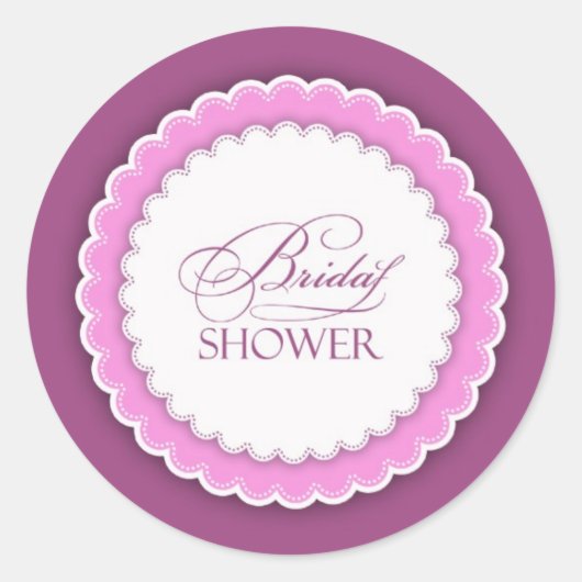 Brautparty Pink Lila Polka Runder Aufkleber (Vorderseite)