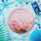 Brautparty Pink Lotus personalisieren Pappteller (Party)