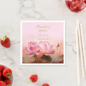 Brautparty Pink Lotus personalisieren Serviette (Beispiel)