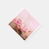 Brautparty Pink Lotus personalisieren Serviette (Ecke)