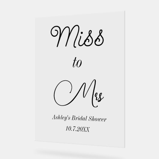 Brautparty Pink Miss an Mrs. Sign Foam Boards Acrylschild (Winkel)