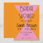 Brautparty pink-orange einladung (Vorne/Hinten)