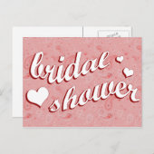 Brautparty: Pink Paisley : Einladungspostkarte (Vorne/Hinten)