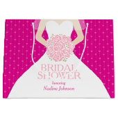 Brautparty pink personalisiert große Geschenktasch Geschenktüte (Vorderseite)