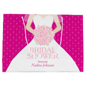 Brautparty pink personalisiert große Geschenktasch Geschenktüte (Rückseite)