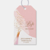Brautparty Pink Quartz Gefallen Geschenkanhänger (Vorderseite)
