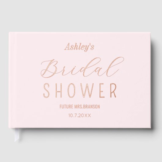 Brautparty Pink Rose Gold Foil Gästebuch (Vorderseite)