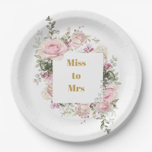 Brautparty Pink Roses Miss zu Mrs. Pappteller