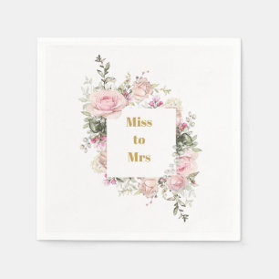 Brautparty Pink Roses Miss zu Mrs. Serviette