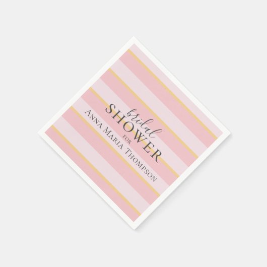 Brautparty Pink Stripes Niedlich Einfache Kalligra Serviette (Ecke)