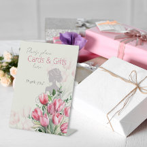 Brautparty Pink Tulip Cards und Gift Table Sign