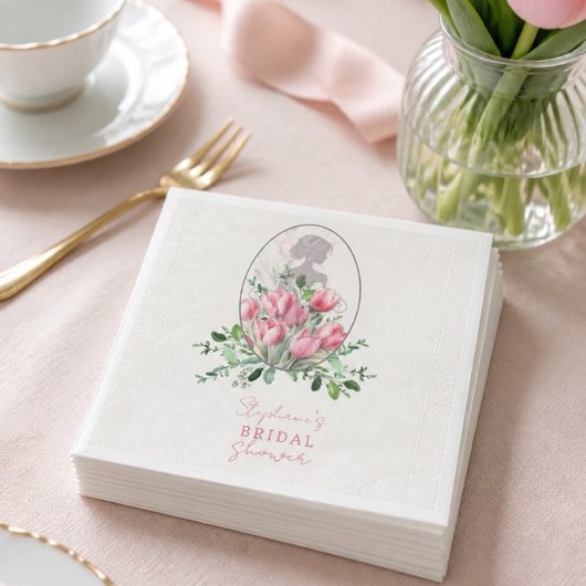 Brautparty Pink Tulip Paper Serviette
