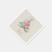 Brautparty Pink Tulip Paper Serviette (Ecke)