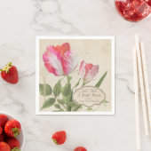 Brautparty Pink Vintages Drehbuch Parrot Tulip Kun Serviette (Beispiel)