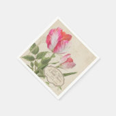 Brautparty Pink Vintages Drehbuch Parrot Tulip Kun Serviette (Ecke)