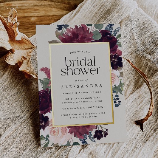 Brautparty Plum Blossom Folieneinladung