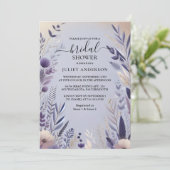 Brautparty Plum Fall Summer Lavender Sage Einladung (Stehend Vorderseite)