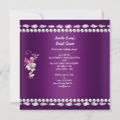 Brautparty Plum Pink Blume Hochzeit Einladung (Rückseite)