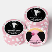 Brautparty Poker Black Tuxedo Pink Hochzeitskleid Pokerchips (Stapel)