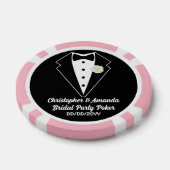 Brautparty Poker Black Tuxedo Pink Hochzeitskleid Pokerchips (Einzeln)