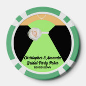 Brautparty Poker Black Tuxedo & Sage Green Dress Pokerchips (Rückseite)
