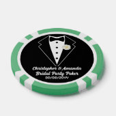 Brautparty Poker Black Tuxedo & Sage Green Dress Pokerchips (Einzeln)