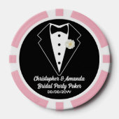 Brautparty Poker Black Tuxedo & Wedding Dress Pokerchips (Vorderseite)