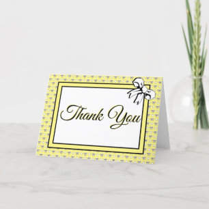 Brautparty Polka Dots and Bows Butter Gelb Dankeskarte