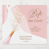 Brautparty Pop der Cork Rose Quartz Schaumweinetikett (Einzelnes Label)