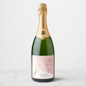 Brautparty Pop der Cork Rose Quartz Schaumweinetikett (Vorderseite)