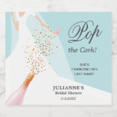 Brautparty Pop der Cork Schaumweinetikett (Einzelnes Label)