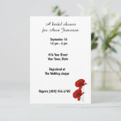 Brautparty Poppy Rote Einladung (Stehend Vorderseite)