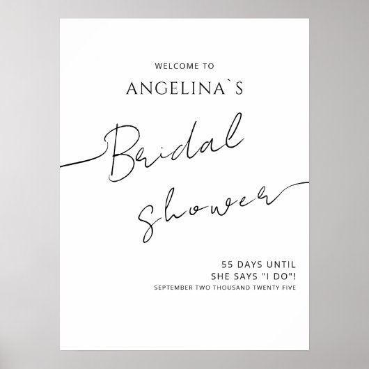 Brautparty Poster in modernem Design. (Vorne)