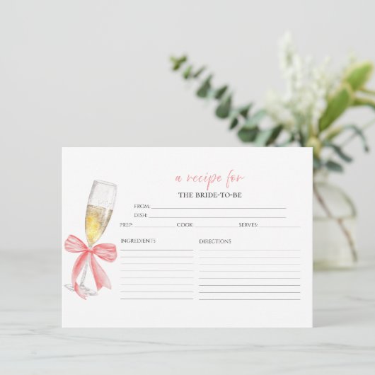 Brautparty Prosecco Einladung (Stehend Vorderseite)