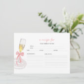 Brautparty Prosecco Einladung (Stehend Vorderseite)