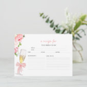 Brautparty Prosecco Einladung (Stehend Vorderseite)