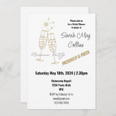 Brautparty Prosecco Party bearbeitbar Einladung (Vorne/Hinten)