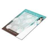 Brautparty Purgame - Türkis & Choc Sheets Notizblock (angewinkelt)