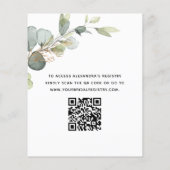 Brautparty QR Code Eukalyptus Einladung (Rückseite)