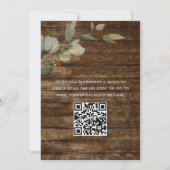 Brautparty QR Code Eukalyptus Rustikales Holz Einladung (Rückseite)