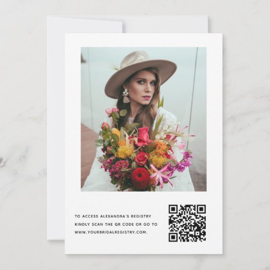 Brautparty QR Code Foto Eukalyptus Einladung (Rückseite)