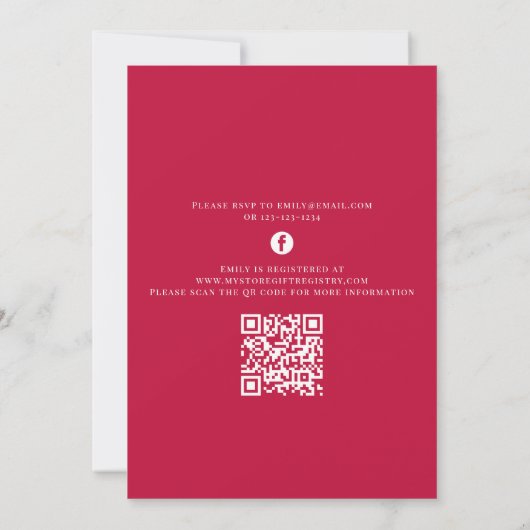 Brautparty QR-Code für Blumengewässer Einladung (Rückseite)