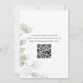Brautparty QR Code Greenery Eukalyptus Einladung (Rückseite)