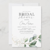 Brautparty QR Code Greenery Eukalyptus Einladung (Vorderseite)