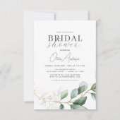 Brautparty QR Code Greenery Eukalyptus Einladung (Vorderseite)