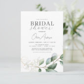 Brautparty QR Code Greenery Eukalyptus Einladung (Stehend Vorderseite)