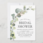 Brautparty QR Code Greenery Eukalyptus Einladung (Vorderseite)