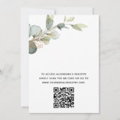 Brautparty QR Code Greenery Eukalyptus Einladung (Rückseite)