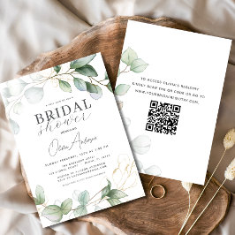 Brautparty QR Code Greenery Eukalyptus Einladung