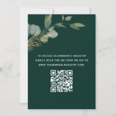 Brautparty QR Code Smaragdgrüner Eukalyptus Einladung (Rückseite)